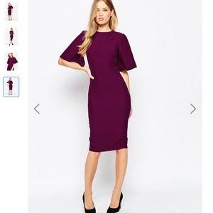 ASOS Exaggerated Angle Sleeve Pencil Wiggle Dress